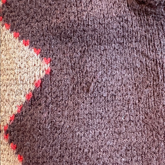 Brown Argyle Knit Crop V Neck Sweater Vest - Picture 5 of 5